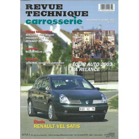 Revue Technique Carrosserie VEL SATIS De Renault