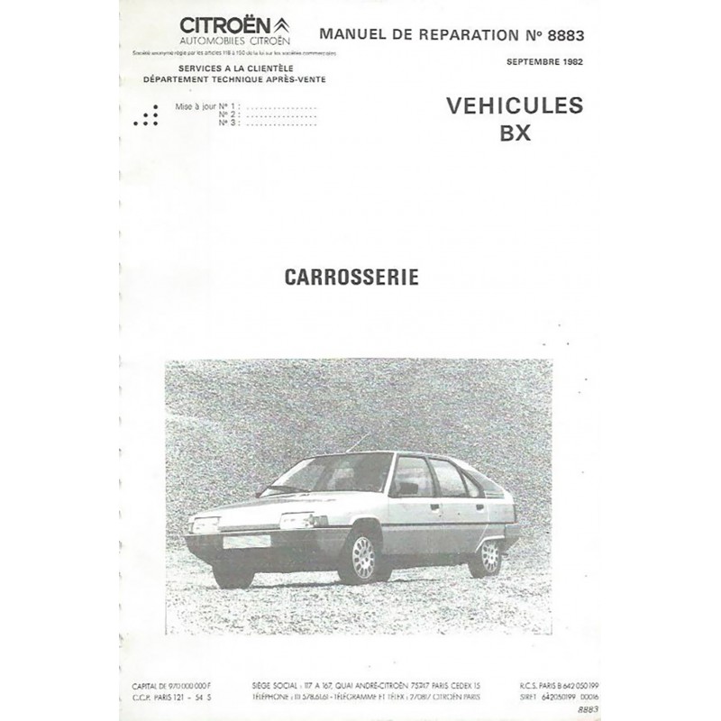 Manuel De Reparation Carrosserie Bx De Citroen