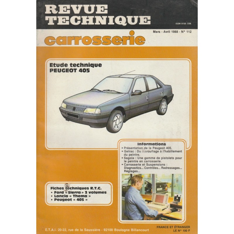 Revue Technique Carrosserie 405 de Peugeot