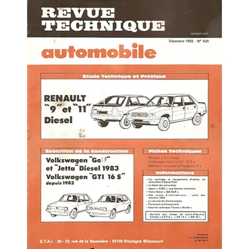 Revue Technique R 9 / R 11 Diesel