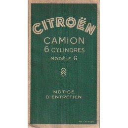 Notice Entretien Modele G 1931