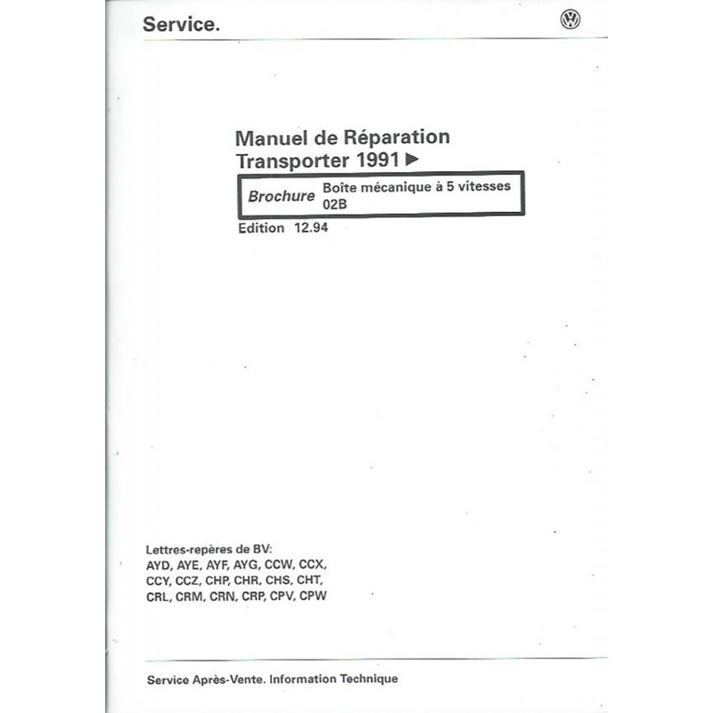 Manuel Reparation BV Meca 02B