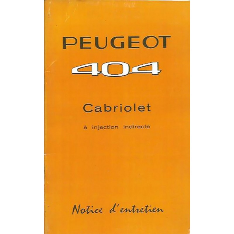 Notice d' Entretien 1962